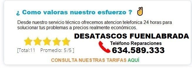 Desatascos Fuenlabrada Precios